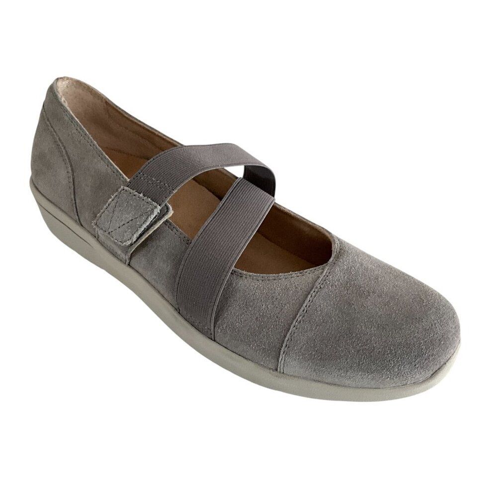 Vionic Shelby Suede Wedge Loafers Gray 9.5